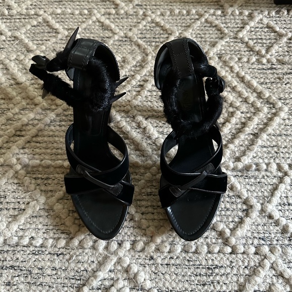 Vintage YSL Black Velvet Mombasa Claw Heels | 37.5 - Picture 2 of 15